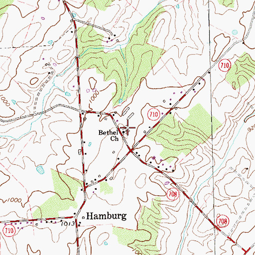 Topographic Map of Bethel Cemetery, VA