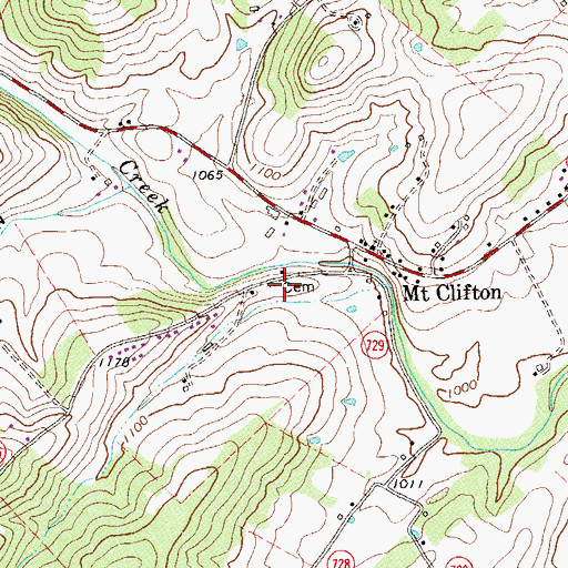 Topographic Map of Mount Clifton Cemetery, VA