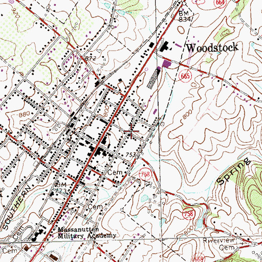 Topographic Map of Mount Zion Methodist Episcopal Church (historical), VA