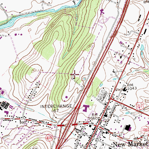 Topographic Map of New Market Battlefield Military Museum, VA