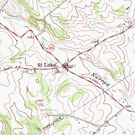 Topographic Map of Saint Luke Brethren Church, VA