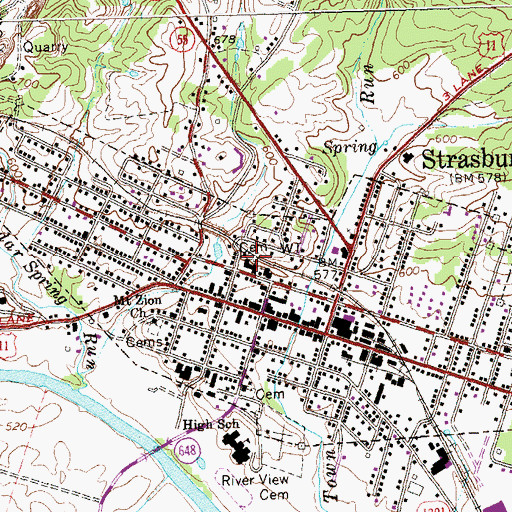 Topographic Map of Saint Pauls Lutheran Church, VA