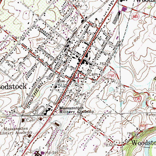 Topographic Map of Saint Pauls United Church of Christ, VA