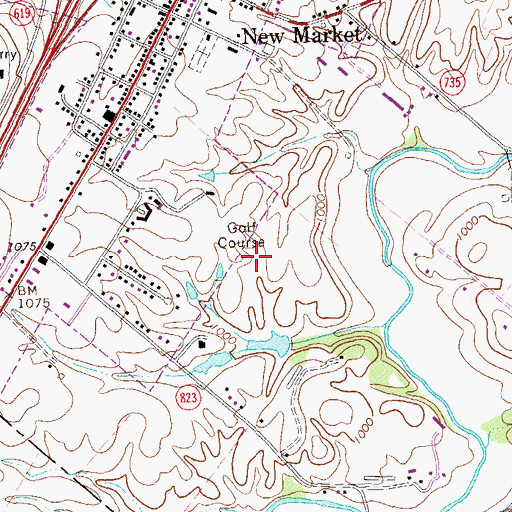 Topographic Map of Shenvalee Golf Resort, VA