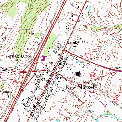 Topographic Map of Smiths Creek Baptist Church, VA