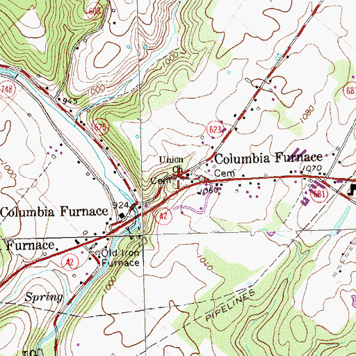 Topographic Map of Union Cemetery, VA