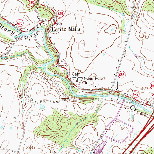 Topographic Map of Union Forge Cemetery, VA