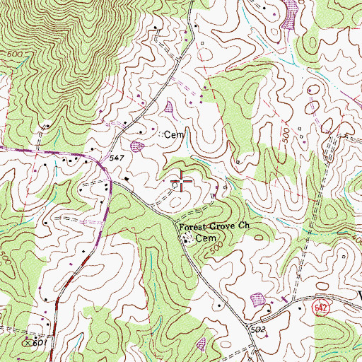 Topographic Map of Forest Grove School (historical), VA