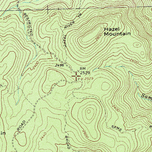 Topographic Map of Hazel School (historical), VA