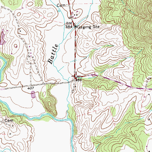 Topographic Map of Newbus Cross Roads, VA
