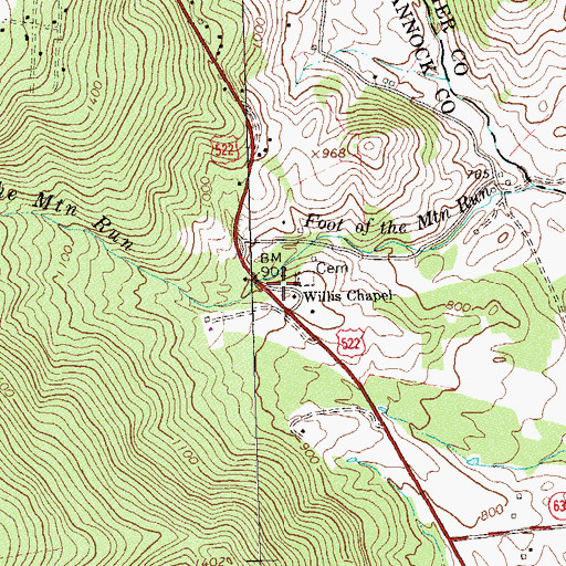 Topographic Map of Reager, VA
