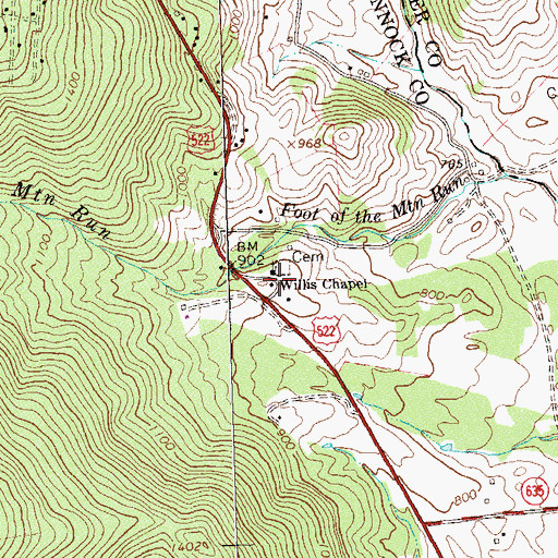 Topographic Map of Reager School (historical), VA