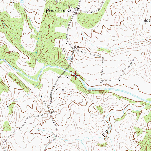 Topographic Map of Rudasills Mill (historical), VA