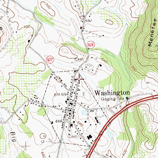 Topographic Map of The Washington Academy (historical), VA