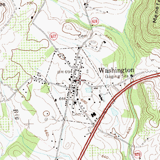 Topographic Map of Washington Female Academy (historical), VA