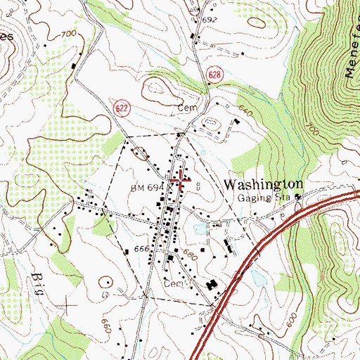 Topographic Map of Washington Presbyterian Church (historical), VA