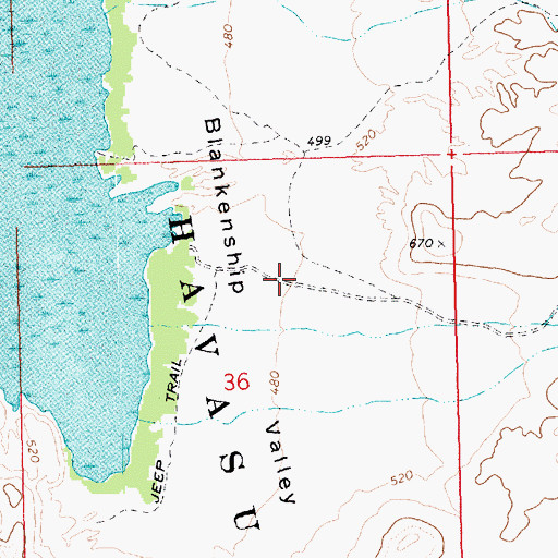 Topographic Map of Blankenship Valley, AZ