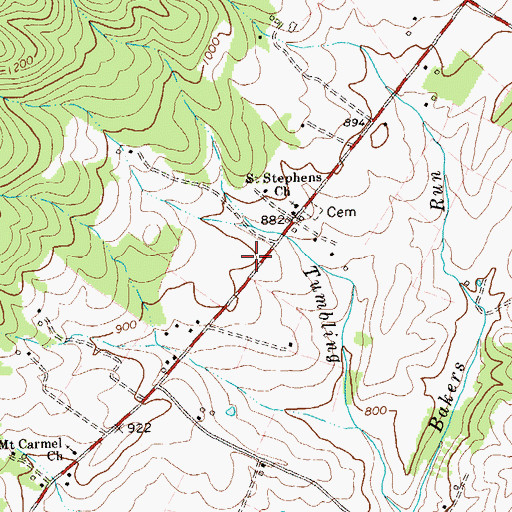 Topographic Map of Topnot School (historical), VA