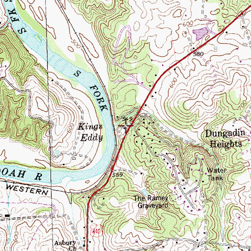 Topographic Map of Asbury School (historical), VA