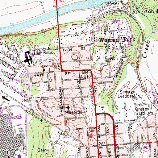 Topographic Map of Front Royal Church of the Brethren, VA