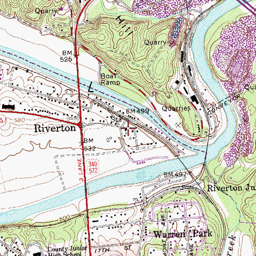 Topographic Map of Riverton United Methodist Church, VA