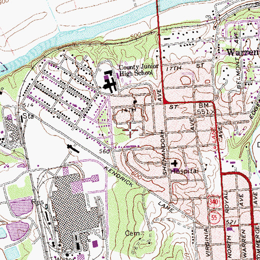 Topographic Map of Chimney Field, VA