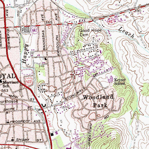 Topographic Map of Church of the Nazarene, VA