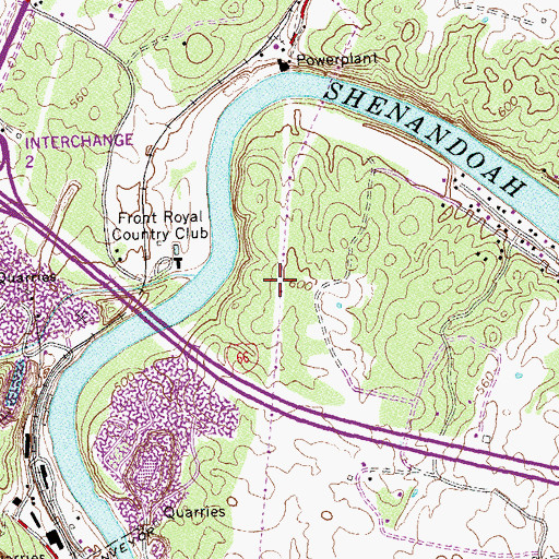Topographic Map of Country Club View, VA
