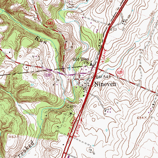 Topographic Map of Erin, VA