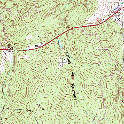 Topographic Map of Greenfield, VA