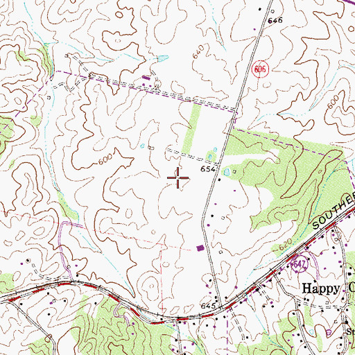 Topographic Map of Happy Creek Industrial Park, VA