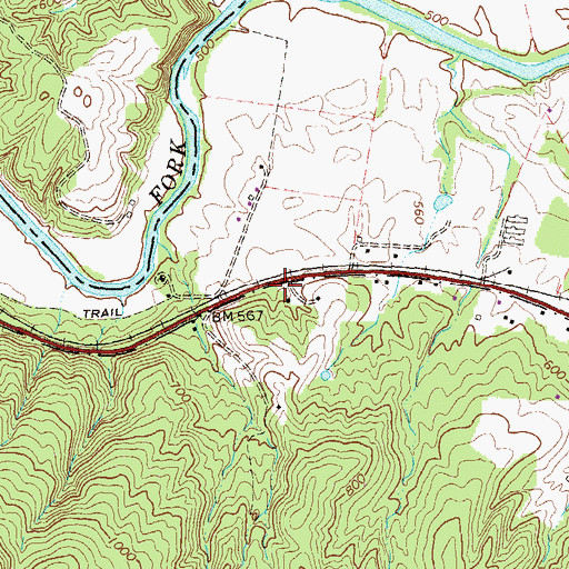 Topographic Map of Heritage Baptist Church, VA