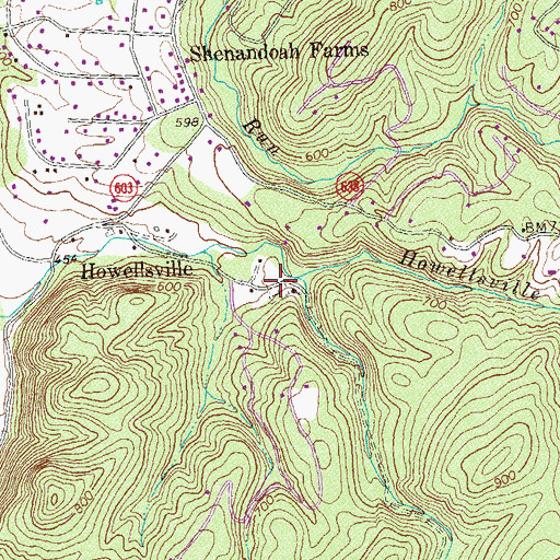 Topographic Map of Howellsville Cemetery, VA