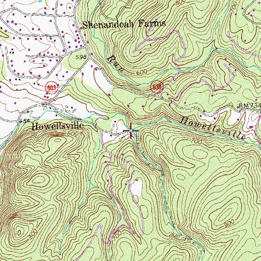 Topographic Map of Howellsville Methodist Church, VA