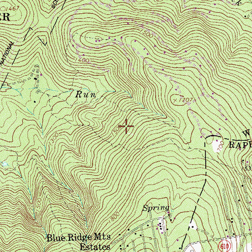 Topographic Map of Joy Spring, VA
