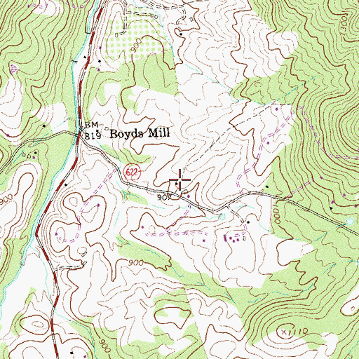 Topographic Map of Liberty Hall, VA