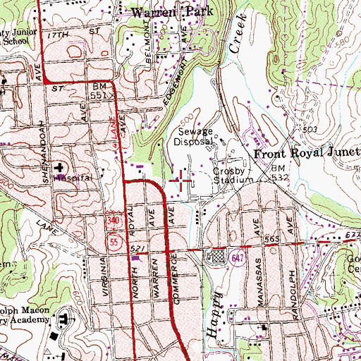 Topographic Map of Lions Park, VA