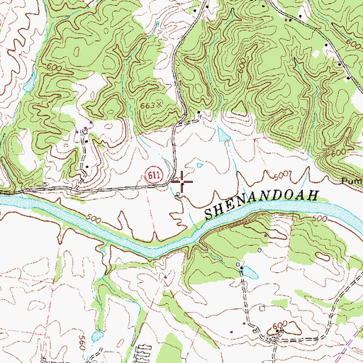 Topographic Map of Long Meadow, VA