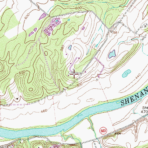 Topographic Map of Morgans Ford Farm, VA