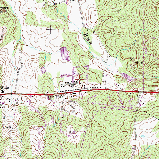 Topographic Map of Mountain View, VA