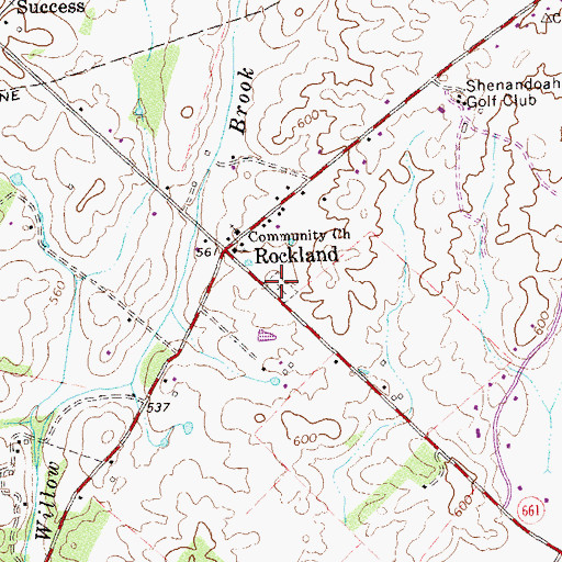 Topographic Map of Rockland Community Cemetery, VA