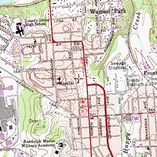 Topographic Map of Rose Hill, VA