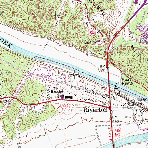 Topographic Map of Second Guildfield Baptist Church, VA