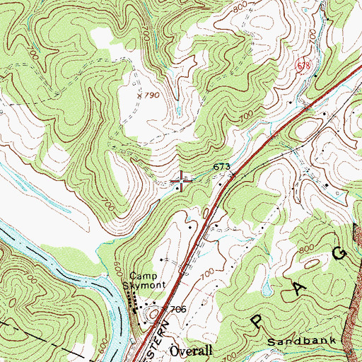 Topographic Map of Silver Spring Farm, VA