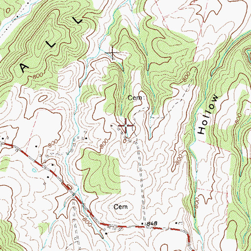 Topographic Map of Skyline Evergreen Farm, VA