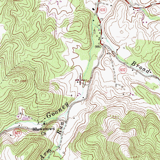 Topographic Map of Triple M Farm, VA