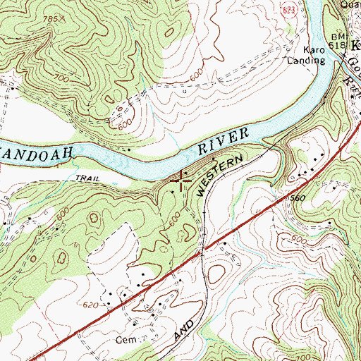 Topographic Map of Woodcliff, VA