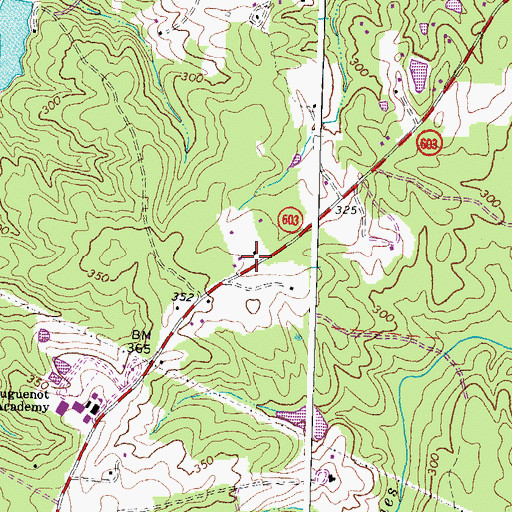 Topographic Map of Union Branch Church (historical), VA