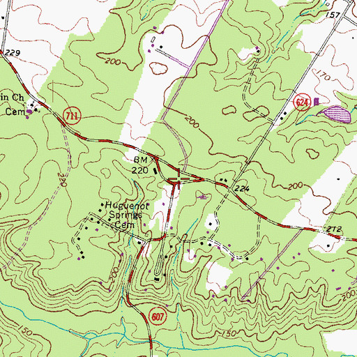 Topographic Map of Vests Store, VA