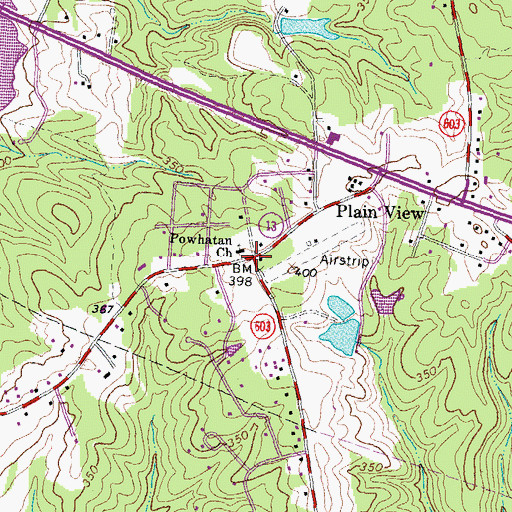 Topographic Map of Worshams, VA